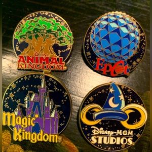 Lot of 4 Disney parks collectible Pins, used